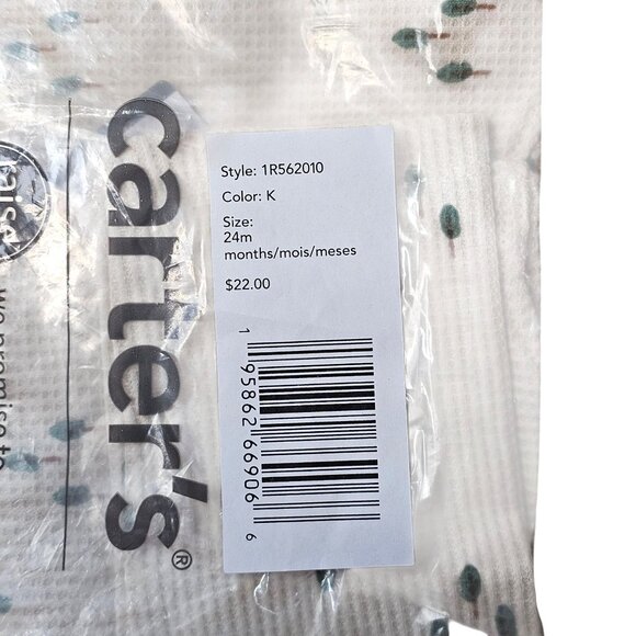 Carters Baby 2-Piece Tree Print Thermal Bodysuit & Pant Set 24M Cotton Blend - Picture 4 of 6